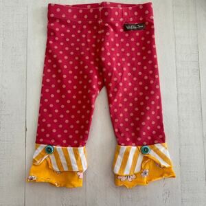 Pink and Yellow Polka Dot Matilda Jane Leggings 2T months EUC